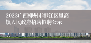 2023广西柳州市柳江区里高镇人民政府招聘拟聘公示