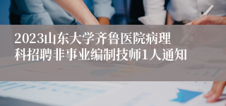 2023山东大学齐鲁医院病理科招聘非事业编制技师1人通知