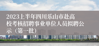 2023上半年四川乐山市赴高校考核招聘事业单位人员拟聘公示（第一批）