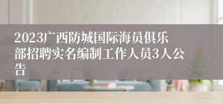 2023广西防城国际海员俱乐部招聘实名编制工作人员3人公告