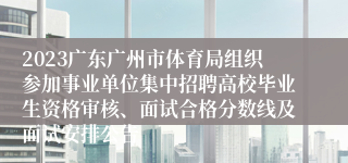 2023广东广州市体育局组织参加事业单位集中招聘高校毕业生资格审核、面试合格分数线及面试安排公告