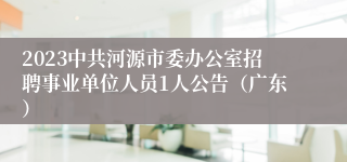 2023中共河源市委办公室招聘事业单位人员1人公告（广东）