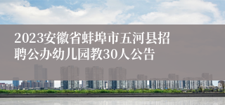 2023安徽省蚌埠市五河县招聘公办幼儿园教30人公告