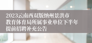 2023云南西双版纳州景洪市教育体育局所属事业单位下半年提前招聘补充公告