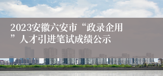 2023安徽六安市“政录企用”人才引进笔试成绩公示