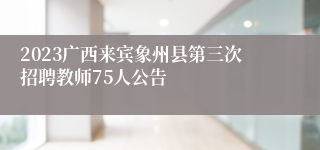 2023广西来宾象州县第三次招聘教师75人公告