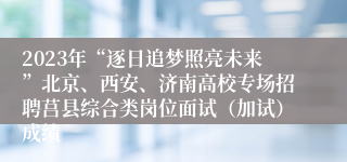 2023年“逐日追梦照亮未来”北京、西安、济南高校专场招聘莒县综合类岗位面试（加试）成绩