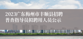 2023广东梅州市丰顺县招聘普查指导员拟聘用人员公示