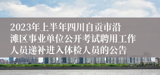 2023年上半年四川自贡市沿滩区事业单位公开考试聘用工作人员递补进入体检人员的公告