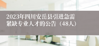2023年四川安岳县引进急需紧缺专业人才的公告（48人）