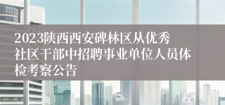 2023陕西西安碑林区从优秀社区干部中招聘事业单位人员体检考察公告