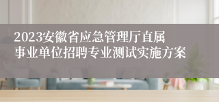 2023安徽省应急管理厅直属事业单位招聘专业测试实施方案