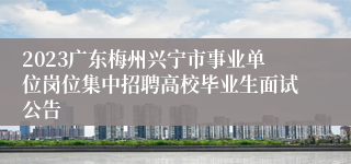2023广东梅州兴宁市事业单位岗位集中招聘高校毕业生面试公告