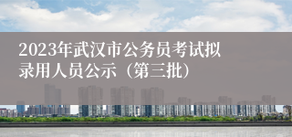 2023年武汉市公务员考试拟录用人员公示（第三批）