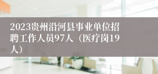 2023贵州沿河县事业单位招聘工作人员97人（医疗岗19人）