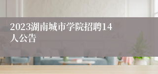 2023湖南城市学院招聘14人公告