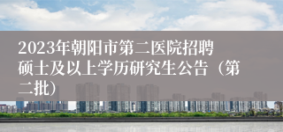 2023年朝阳市第二医院招聘硕士及以上学历研究生公告（第二批）