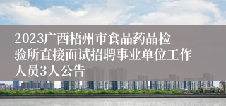 2023广西梧州市食品药品检验所直接面试招聘事业单位工作人员3人公告