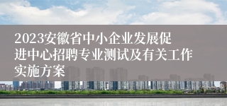 2023安徽省中小企业发展促进中心招聘专业测试及有关工作实施方案