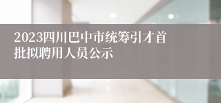 2023四川巴中市统筹引才首批拟聘用人员公示