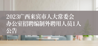 2023广西来宾市人大常委会办公室招聘编制外聘用人员1人公告