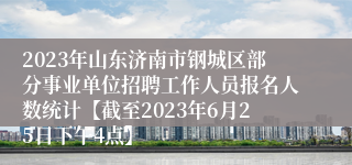 2023年山东济南市钢城区部分事业单位招聘工作人员报名人数统计【截至2023年6月25日下午4点】