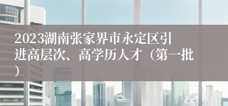 2023湖南张家界市永定区引进高层次、高学历人才（第一批）