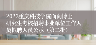 2023重庆科技学院面向博士研究生考核招聘事业单位工作人员拟聘人员公示（第二批）