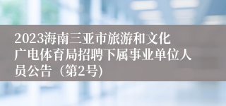 2023海南三亚市旅游和文化广电体育局招聘下属事业单位人员公告（第2号)