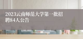 2023云南师范大学第一批招聘84人公告