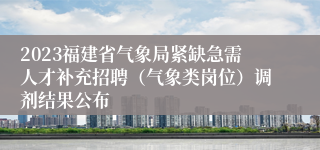 2023福建省气象局紧缺急需人才补充招聘（气象类岗位）调剂结果公布