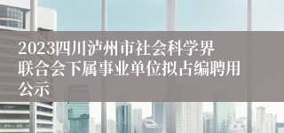 2023四川泸州市社会科学界联合会下属事业单位拟占编聘用公示