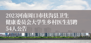 2023河南周口市扶沟县卫生健康委员会大学生乡村医生招聘54人公告