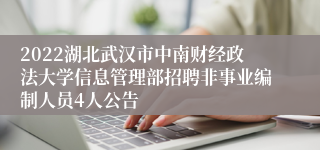2022湖北武汉市中南财经政法大学信息管理部招聘非事业编制人员4人公告