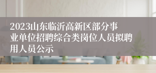 2023山东临沂高新区部分事业单位招聘综合类岗位人员拟聘用人员公示