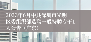 2023年6月中共深圳市光明区委组织部选聘一般特聘专干1人公告（广东）