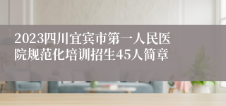 2023四川宜宾市第一人民医院规范化培训招生45人简章