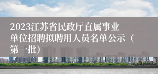 2023江苏省民政厅直属事业单位招聘拟聘用人员名单公示（第一批）