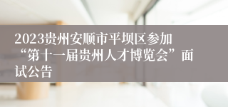 2023贵州安顺市平坝区参加“第十一届贵州人才博览会”面试公告