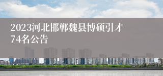 2023河北邯郸魏县博硕引才74名公告