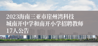 2023海南三亚市崖州湾科技城南开中学和南开小学招聘教师17人公告