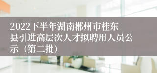 2022下半年湖南郴州市桂东县引进高层次人才拟聘用人员公示（第二批）