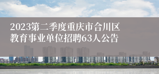 2023第二季度重庆市合川区教育事业单位招聘63人公告