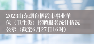 2023山东烟台栖霞市事业单位（卫生类）招聘报名统计情况公示（截至6月27日16时）