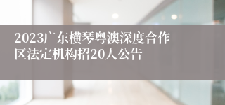 2023广东横琴粤澳深度合作区法定机构招20人公告