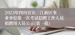 2023年四川宜宾三江新区事业单位第一次考试招聘工作人员拟聘用人员公示(第一批)