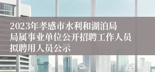 2023年孝感市水利和湖泊局局属事业单位公开招聘工作人员拟聘用人员公示