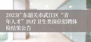 2023广东韶关市武江区“青年人才”医疗卫生类岗位招聘体检结果公告