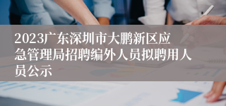 2023广东深圳市大鹏新区应急管理局招聘编外人员拟聘用人员公示