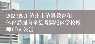 2023四川泸州市泸县教育和体育局面向全县考调城区学校教师10人公告